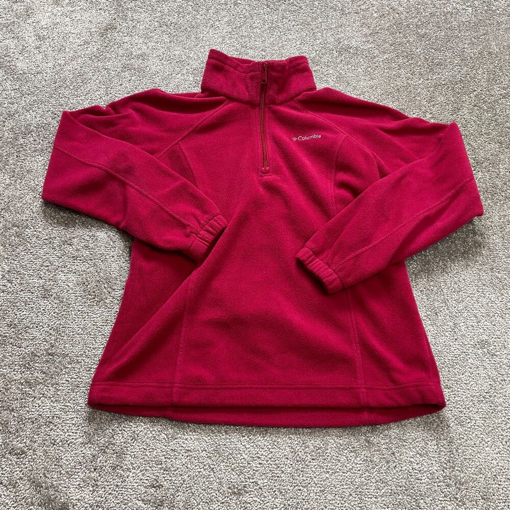 Columbia Jacket Womens Small Pink Full Zip Soft Fleece Hiking Ladies Active Logo